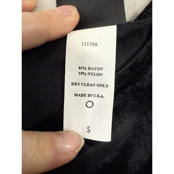 EILEEN FISHER Black Velvet Long Sleeve Maxi Dress Size Small Holiday - Picture 13 of 14